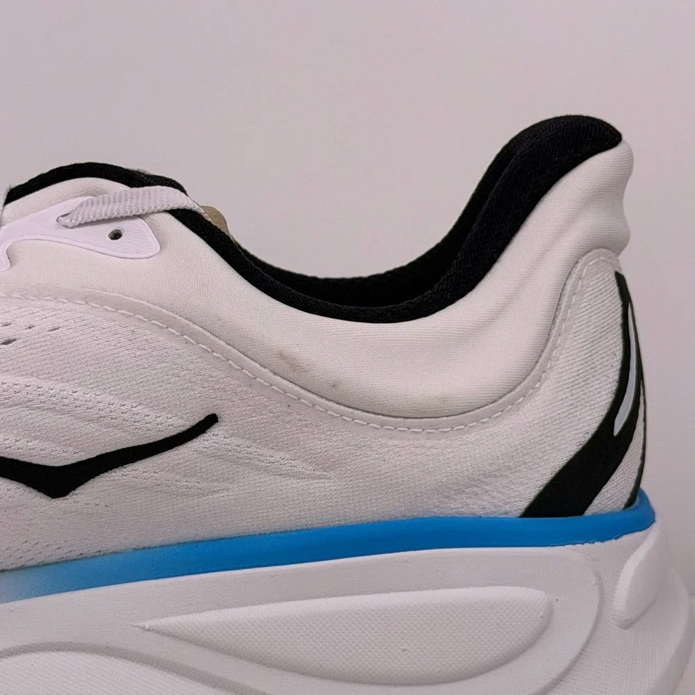 Hoka One One Bondi 9 Running Shoe Men Sz 10 White/Black 1162011 FLCK Sample